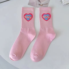 3 Pairs Heart & Leopard Print Socks Mid Tube Women's Stockings