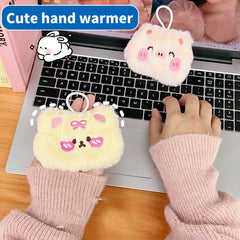 Portable Plush Hand Warmer with 4 Replacement Cores for Winter
