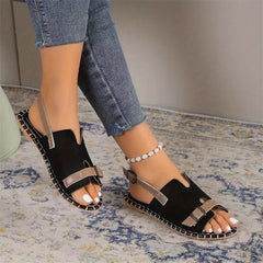 Women's Buckle Strap Flat Sandals - Lightweight Summer Sandals