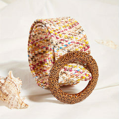 Straw Woven Belt Beach Elastic Pants Belt Bohemian Style