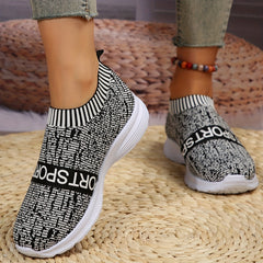 Women's Knit Slip On Sneakers Lightweight Outdoor Shoes