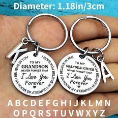 1pc 18in Initial A T Stainless Steel Engraved Keychain