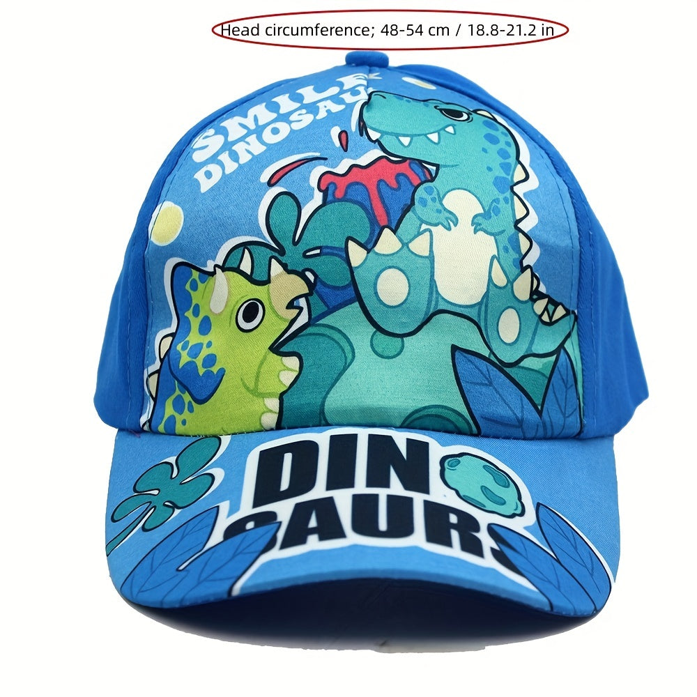 Adjustable Summer Casual Mens Peaked Cap with Dinosaur Images