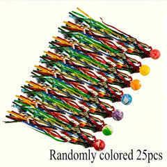 25pcs Bouncy Balls with Colorful Streamers for Party Favors