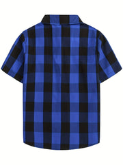 Toddler Girls Plaid Casual Blouse Top Kids Summer Clothes