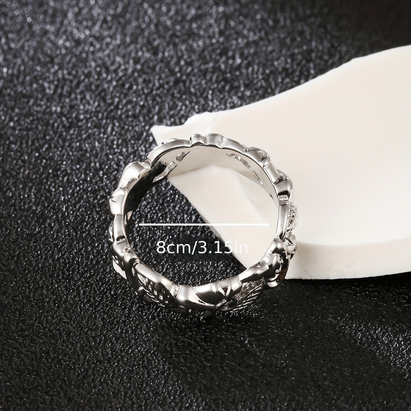 Hollowed Rose Flower And Leaf Ring