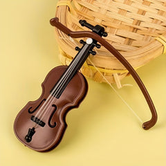 Wood Grain Violin Plastic Dollhouse Christmas Decor Santa Shooting Prop