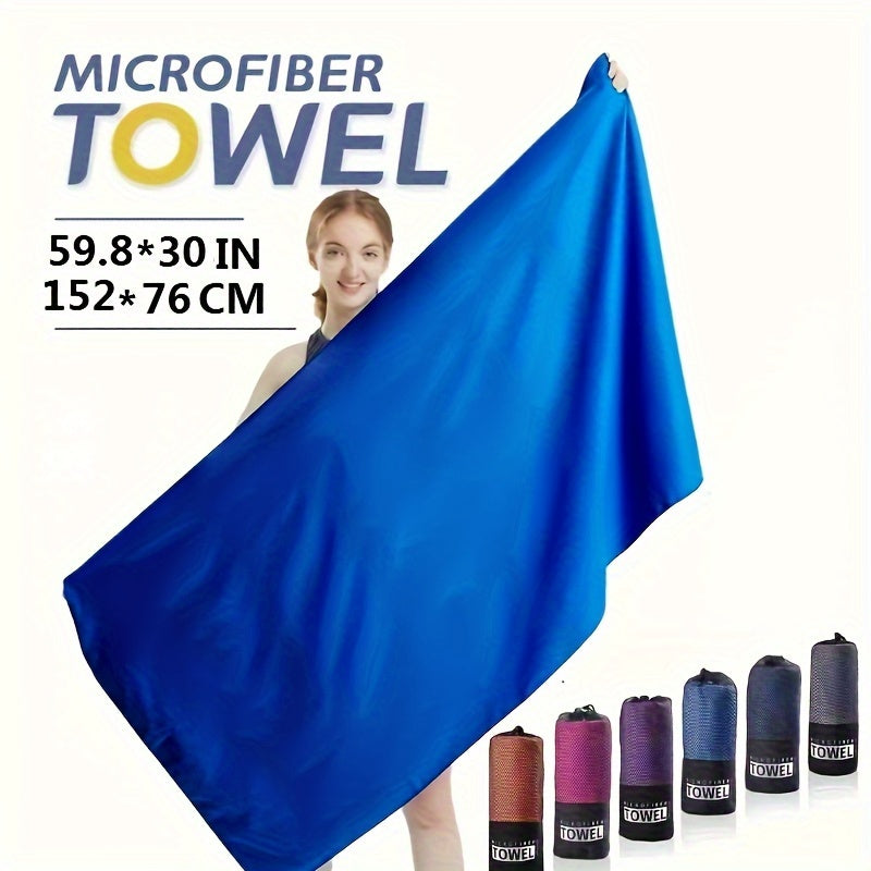 Quick Drying Microfiber Towel for Sports Gym Yoga Beach - Portable Water Absorbe