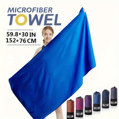 Quick Drying Microfiber Towel for Sports Gym Yoga Beach - Portable Water Absorbe
