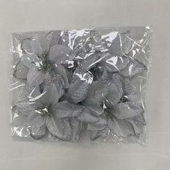 10pcs Christmas Glitter Flowers Wedding Faux Flowers Christmas Decoration Orname