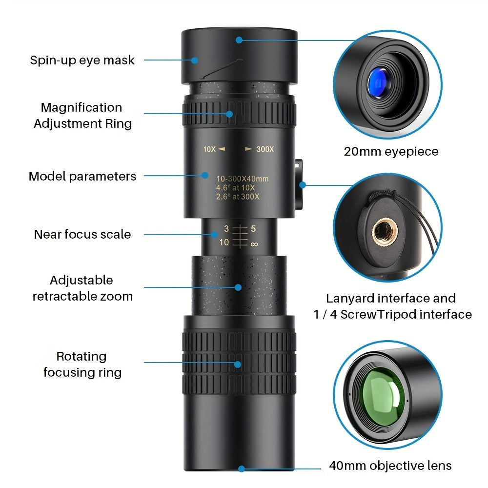 HD Monocular Telescope with BAK4 Prism for Bird Watching