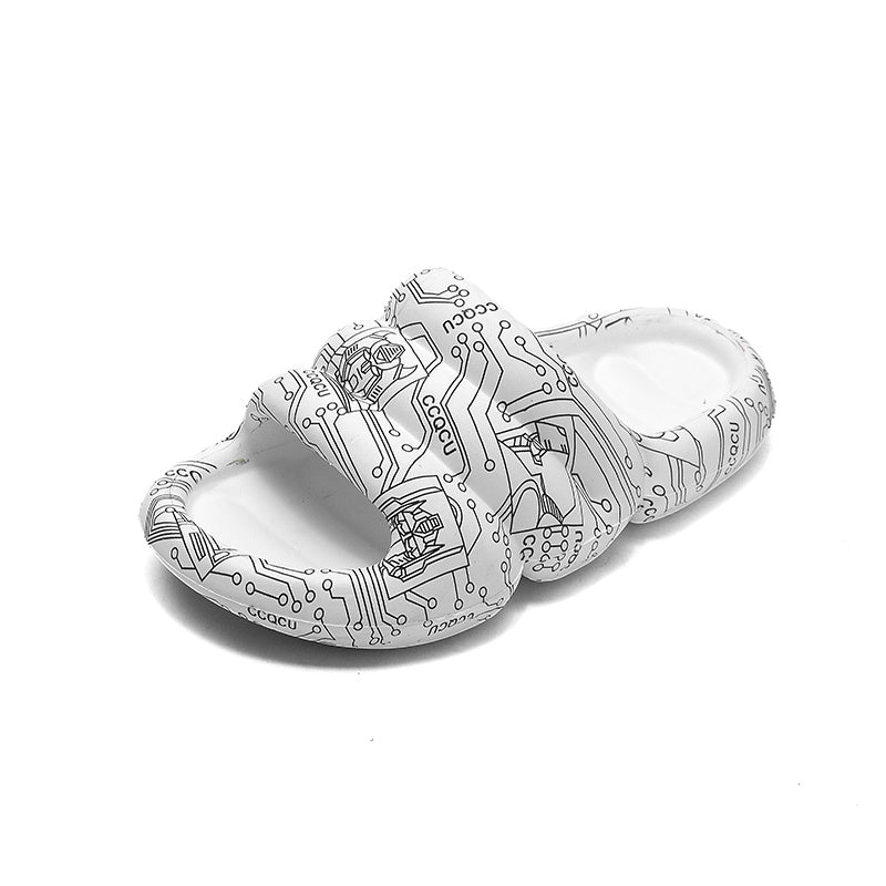Men's Graphic Cloud Slides Non Slip Slippers