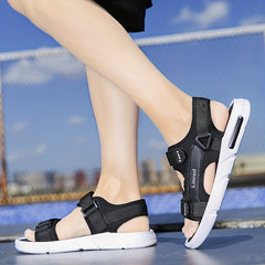 Men's Open Toe Non Slip Hook And Loop Sandals Quick Drying Beach Shoes