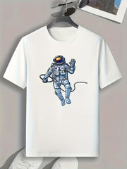 Astronaut Print Men's Graphic T shirt - Casual Comfy Tee