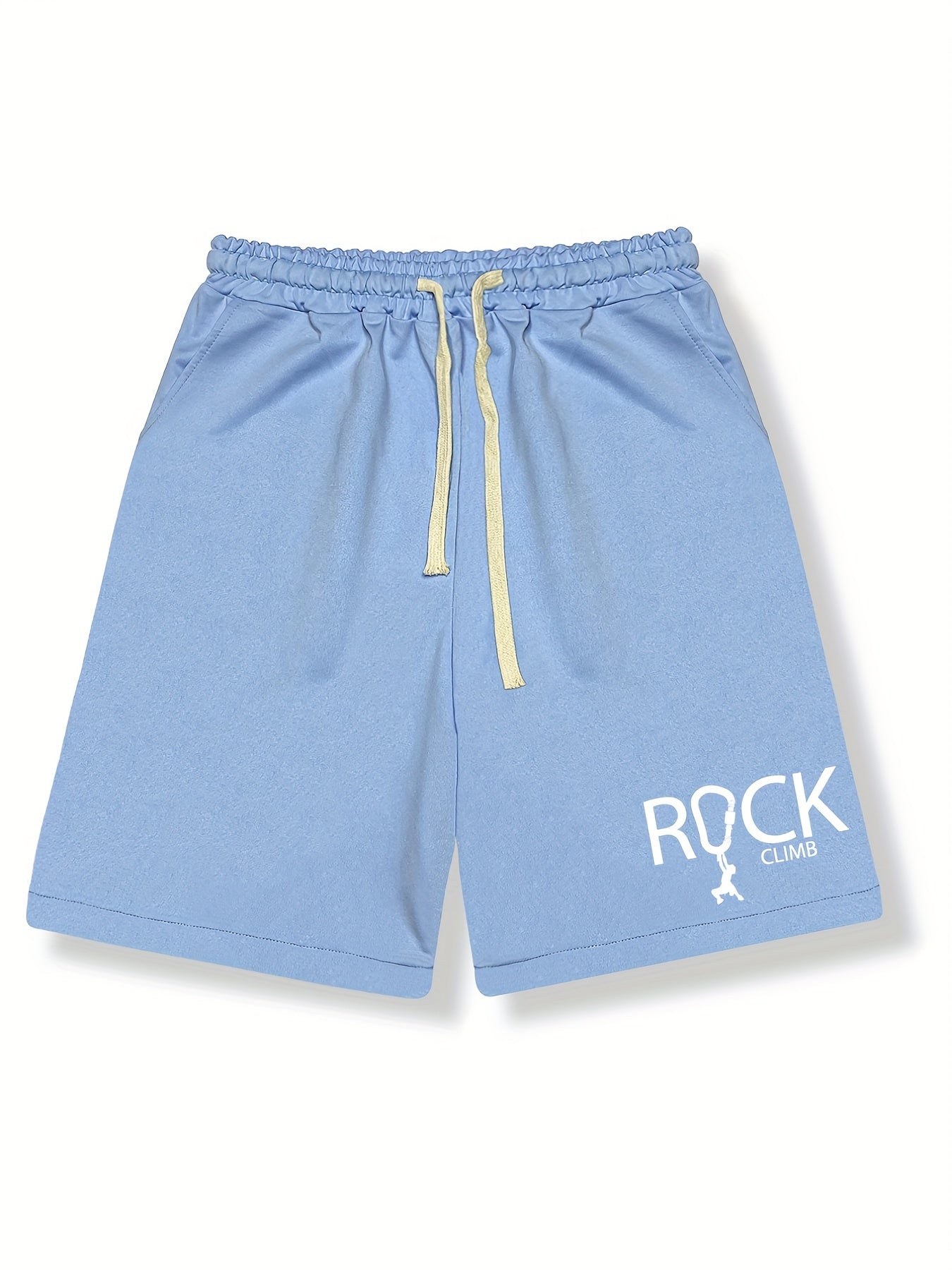Men's Rock Climb Print Shorts Casual Stretch Drawstring Shorts