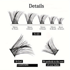 100pcs 8-16mm Mix D Curl Cluster Lashes Individual Lashes Lash Extensions