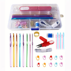 28pcs Crochet Hooks Accessories Set Knitting Tool PP Boxed Combination Kits