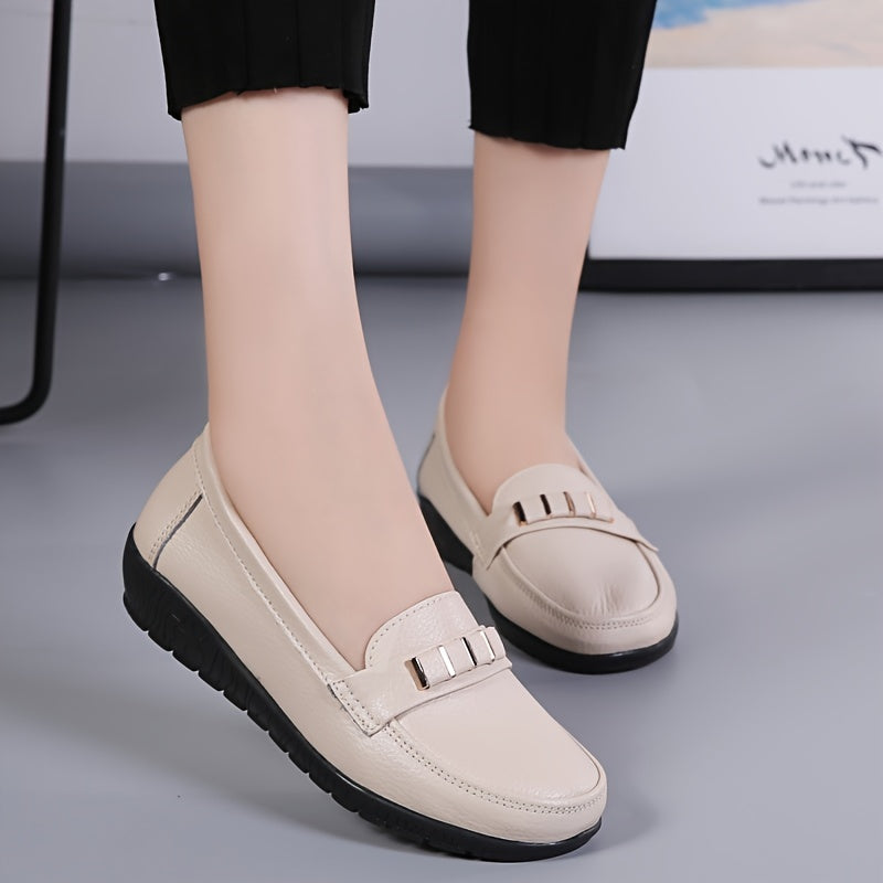 Women's Low Wedge Loafers Lightweight Slip On Loafers Women's Footwear