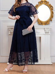 Bridesmaid Dress Solid Lace Maxi Evening Formal Dress