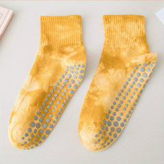 Tie Dyed Yoga Socks Non-Slip Pilates Crew Sock