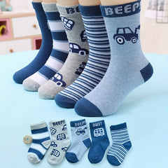 Kids Thin Breathable Crew Socks Cartoon Pattern Socks