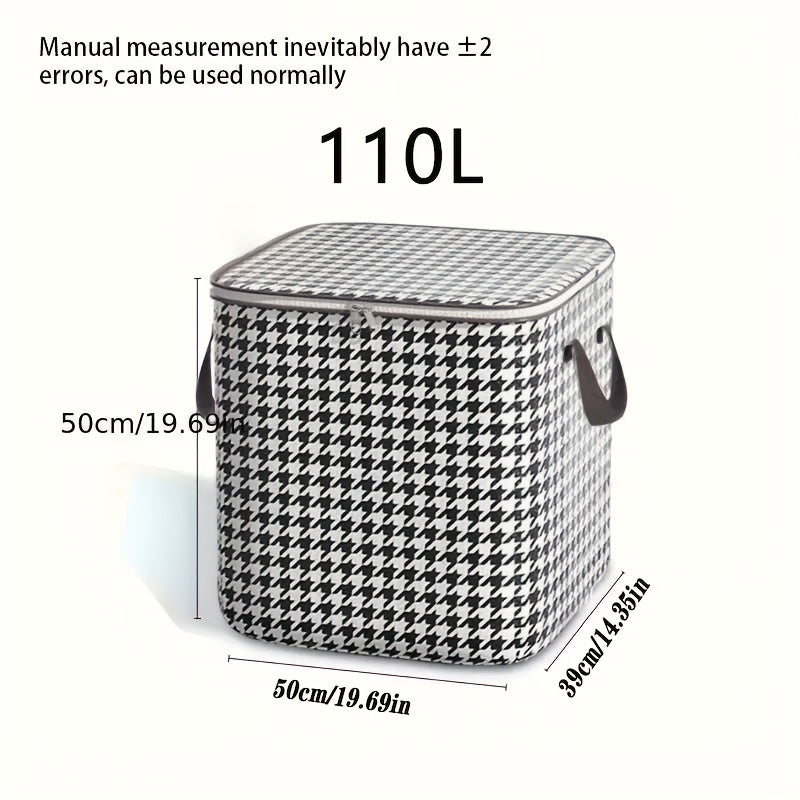 Houndstooth Pattern Storage Box Zipper Organizer