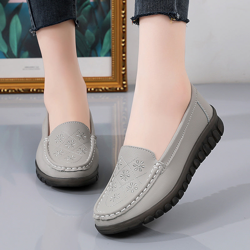 Women's Low Wedge Loafers Lightweight Non Slip Comfortable Slip On Shoes