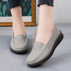Women's Low Wedge Loafers Lightweight Non Slip Comfortable Slip On Shoes