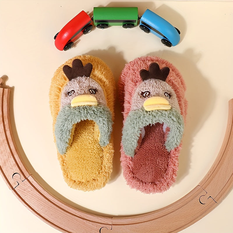 Girls' Cartoon Furry House Shoes, Non Slip Soft Bottom Walking Shoes