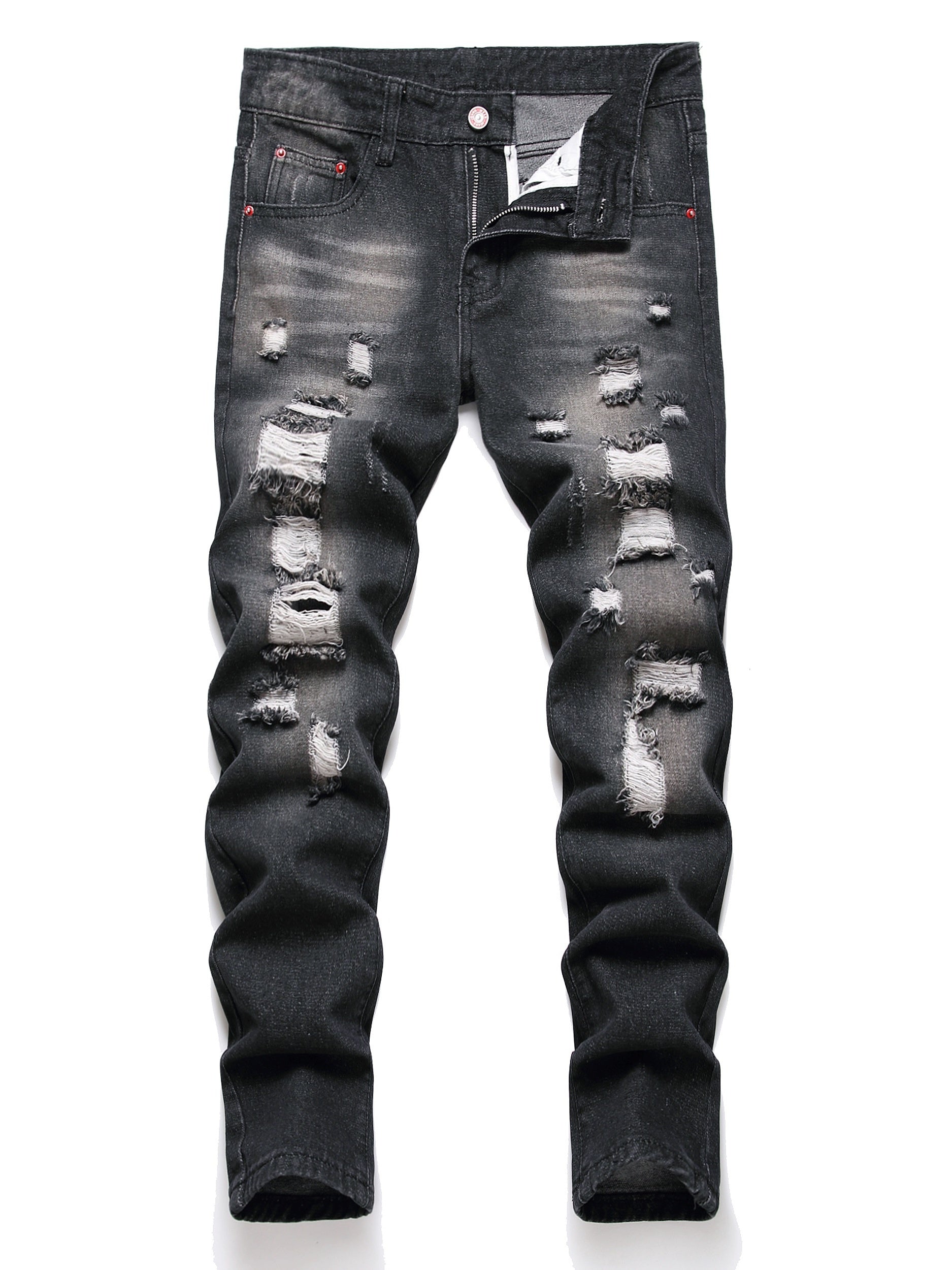 Boy's Skinny Fit Distressed Denim Jeans Pants