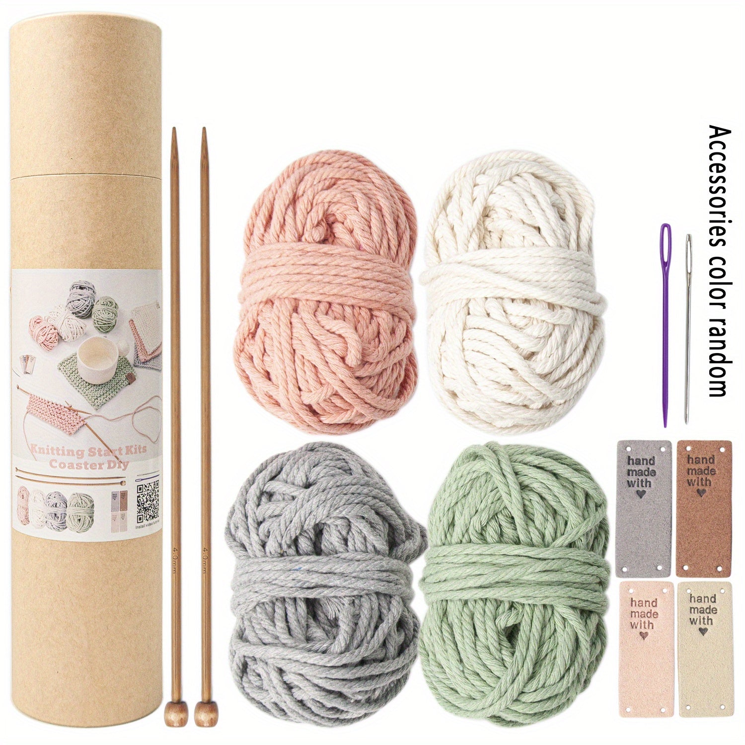DIY Knitting Coasters Placemats Kit Yarn Set