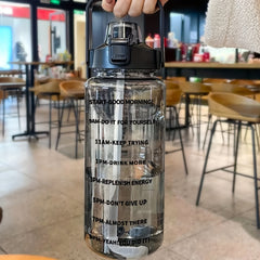 2000ml Portable Water Cup Lightweight Bottle Straw Fitness Outdoor Sports