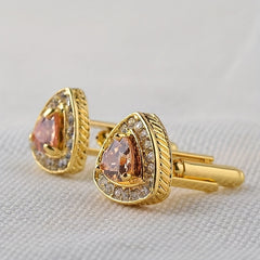 French Style Inlaid Diamond Cufflinks