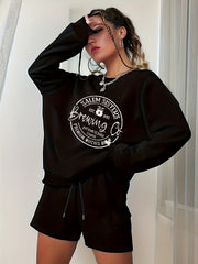 Halloween Outfit Women's 2 Piece Set Sweatshirt & Shorts