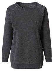 Raglan Neck Pullover Sweatshirt Long Sleeve for Women