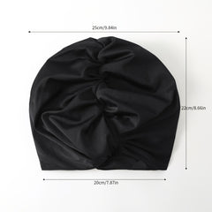 Ruched Plain Swimming Cap Ear Cover Versatile Water Sports Swim Cap