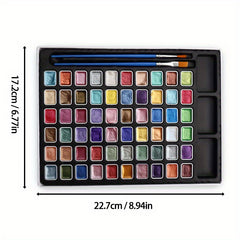 60 Watercolor Colors Set with Brush Art Supplies Travel Watercolor