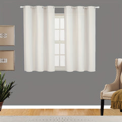 2 Panels Faux Linen Curtains Grommet Top Light Filtering Privacy Curtains