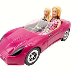 Pink Sports Car for Dolls Play House Toys