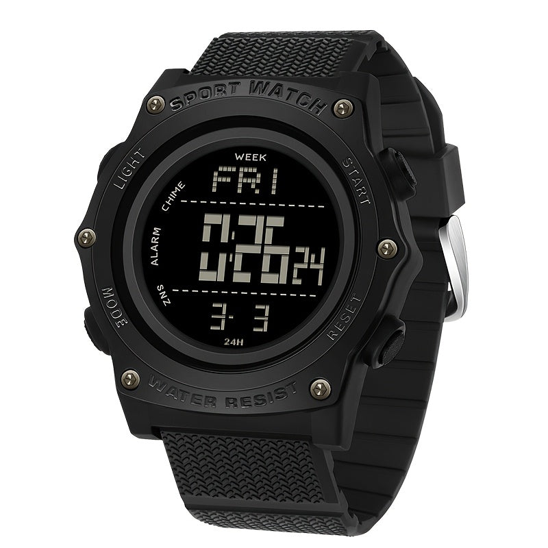 SANDA Sport Digital Watch 5ATM Luminous Display Stopwatch Alarm TPU Strap