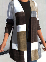 Colorblock Open Front Cardigan