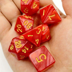 7pcs Polyhedral Dark Red Dice Set Board Game Accessories