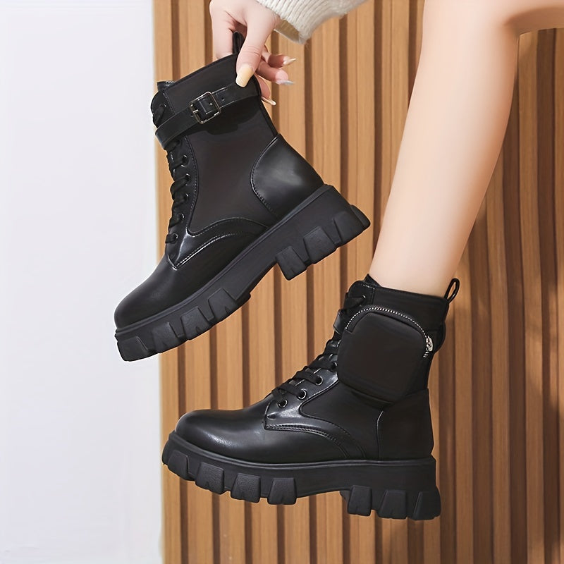 Women's Lace-Up Ankle Combat Boots Outdoor Non-Slip Short Boots