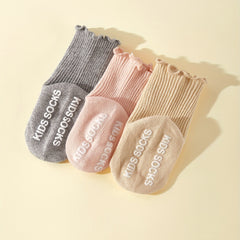 3 Pairs Ruffled Knit Floor Socks for Baby Boys & Girls