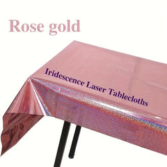 Disposable Laser Rainbow Aluminum Foil Tablecloth for Wedding Celebration
