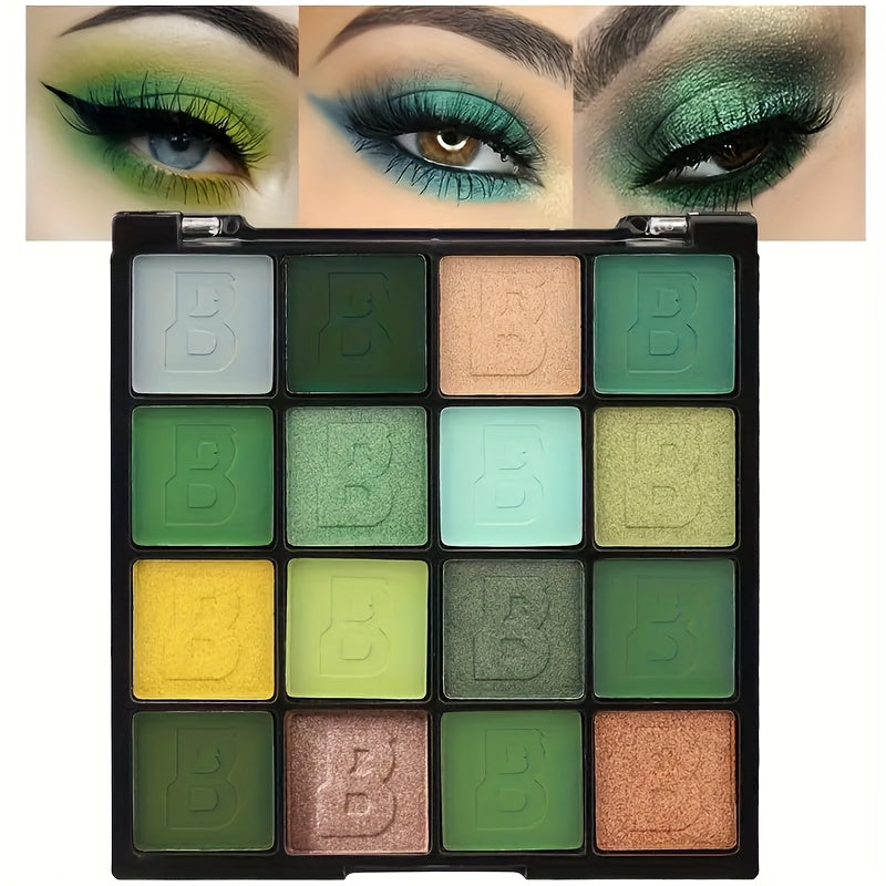 Colorful Eyeshadow Palette Matte Pearly Finish Pink Green Purple Blendable