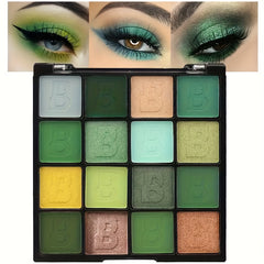 Colorful Eyeshadow Palette Matte Pearly Finish Pink Green Purple Blendable