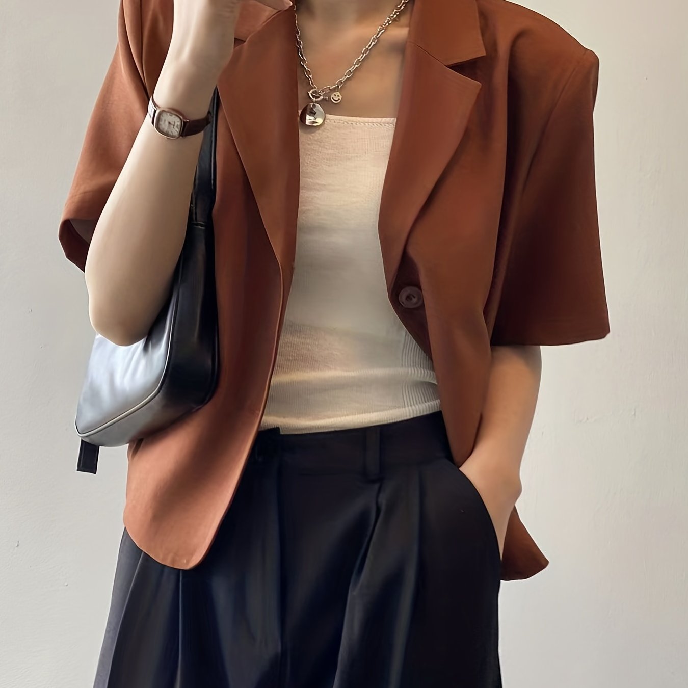 Stylish Short Sleeve Work Blazer