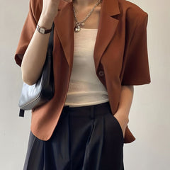 Stylish Short Sleeve Work Blazer