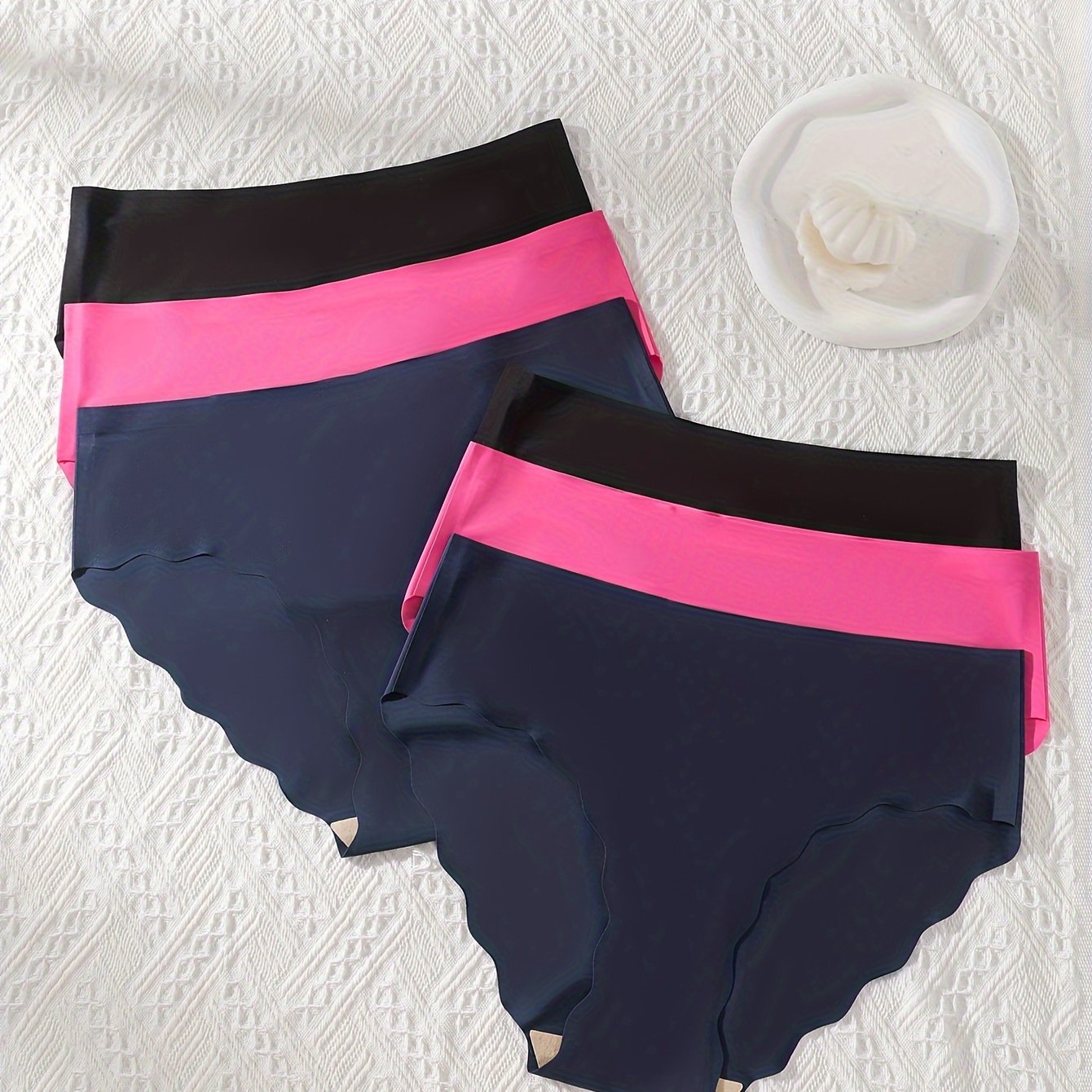 6 Pack Plus Size Panties Set Women's Plus Seamless Cooling Fabric Briefs